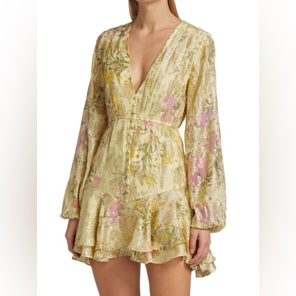 Hemant & Nandita Pria Metallic Floral Minidress XS